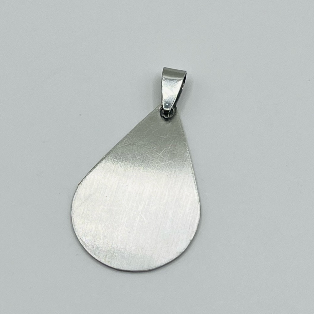 PL Gold-Tone Stainless Steel Teardrop Pendant Engraved with Ayatul Kursi - Picture 4 of 5